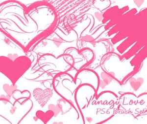 手書き風ハート　無料素材１３