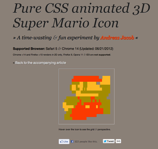 マリオがCSSで動く
