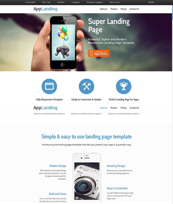 resiponsive template Landing-Page-iPhone-Android-App