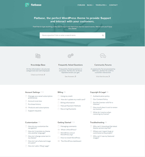 Flatbase - A responsive Knowledge Base/Wiki Theme