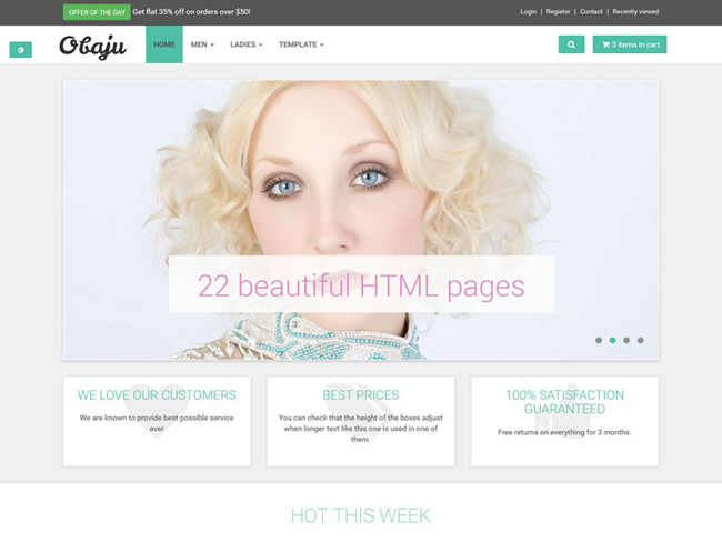 Obaju eCommerce Free Bootstrap Template