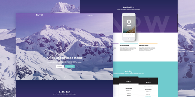 Snow - A Free Bootstrap Landing Page Theme