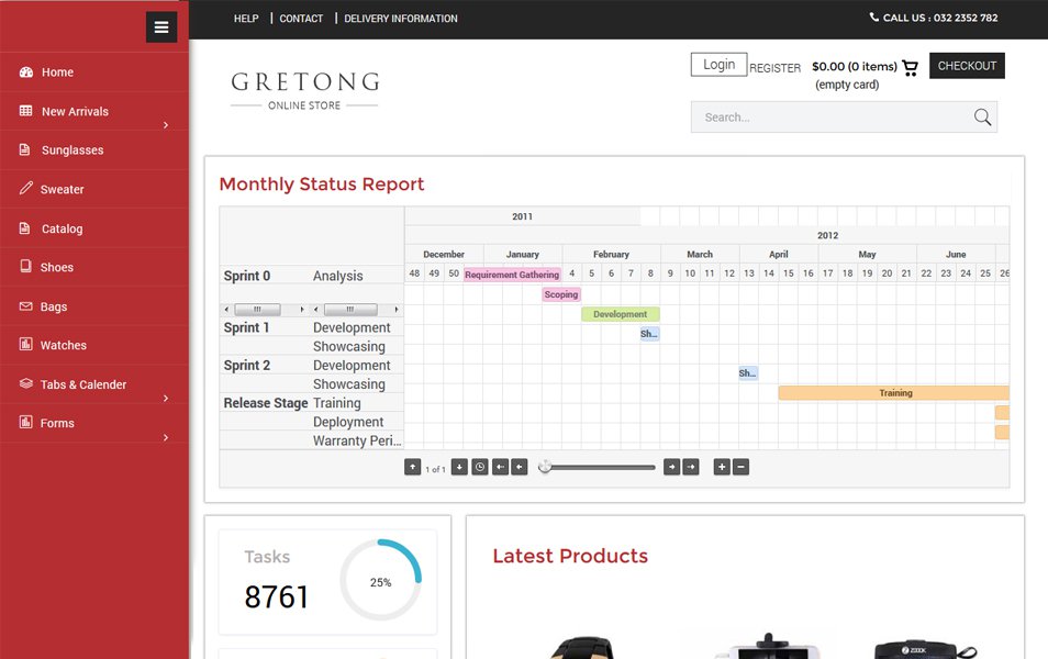 Gretong E Commerce Flat Bootstrap Responsive Admin Panel