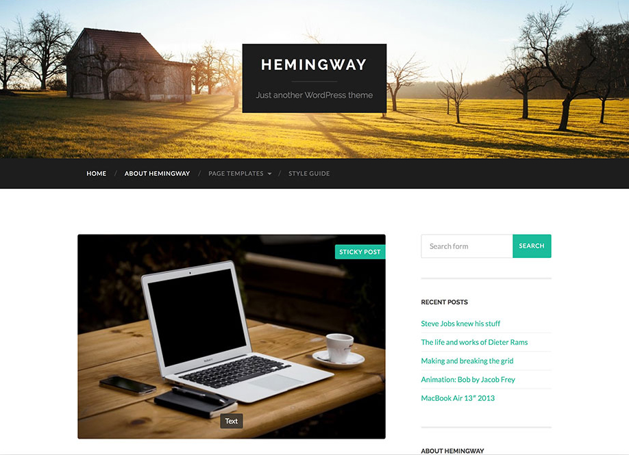 hemingway-parallax-blog-theme