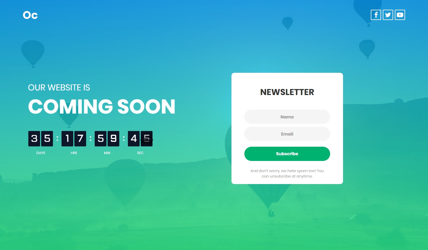 Coming Soon Template by Colorlib V06